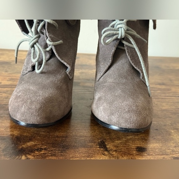 Very Volatile Fold-Over Wedge Leather Booties - Womens Boots Size 10 - Picture 4 of 12